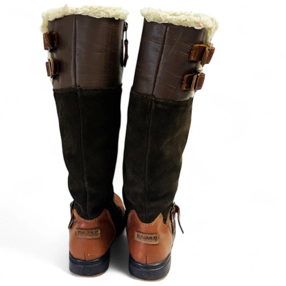 Pajar Canada women's tall winter boots,brown leather upper, shearling Size 7/7.5